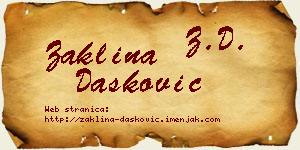 Žaklina Dašković vizit kartica